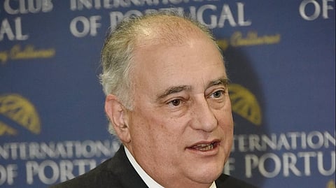 O professor universitário António Rebelo de Sousa, numa intervenção num almoço-debate do International Club of Portugal (ICPT)