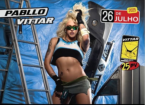 Cartaz do show de Pabllo Vittar, marcado para sábado (25).