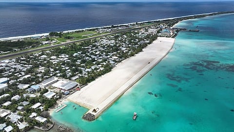 Imagem aérea de Tuvalu