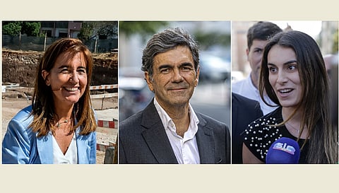 Ana Mendes Godinho (PS-Livre), Marco Almeida (PSD-IL-PAN) e Rita Matias (Chega)