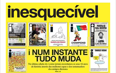 Capa da última edição do jornal i, 29 de julho de 2025.