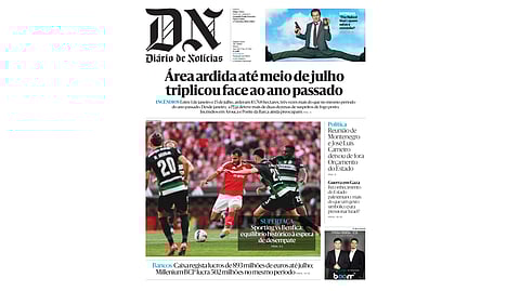 A primeira página do DN desta quinta-feira