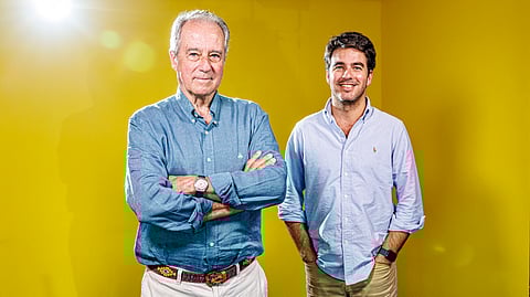 João Portugal Ramos e João Maria Portugal Ramos fotografados nos estúdios do DN