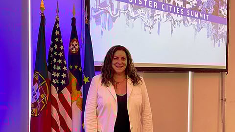 Katherine Soares é presidente da PALCUS desde 2022. Falou ao DN em Ponta Delgada, onde participou no Sister Cities Summit, da FLAD.