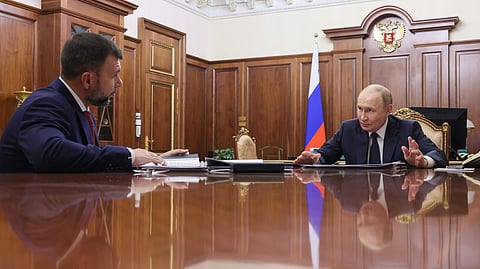 Putin recebeu o autoproclamado líder de Donetsk ocupada, Denis Pushilin, a meio de uma crise de falta de água potável na região.