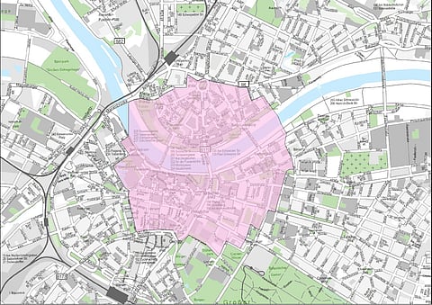 Área a evitar na cidade de Dresden