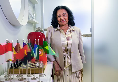 Rijarda Aristóteles, presidente do  Clube de Mulheres de Negócios em Língua Portuguesa (CMNLP).