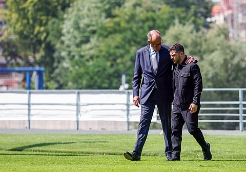 Friedrich Merz recebe Volodymyr Zelenskyem Berlim