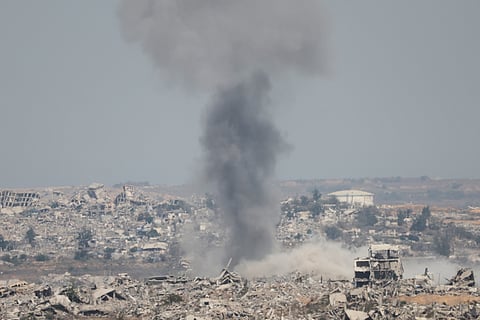 Bombardeamento israelita na Faixa de Gaza.
