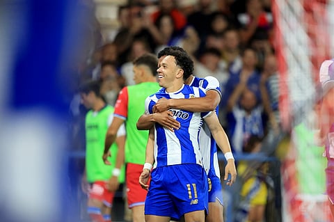 Pepê celebra o golo, o segundo do FC Porto.