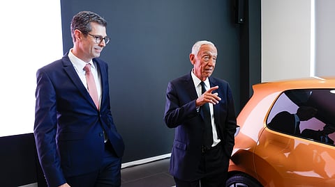 Thomas Hegel Gunther, diretor-geral da VW Autoeuropa, e Marcelo Rebelo de Sousa, Presidente da República.