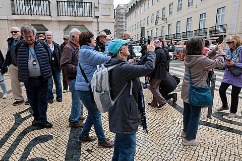 Turistas em Lisboa.