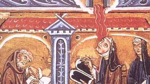 Hildegard von Bingen (1098–1179), monja beneditina alemã, do Mosteiro de Rupertsberg, que também foi compositora.