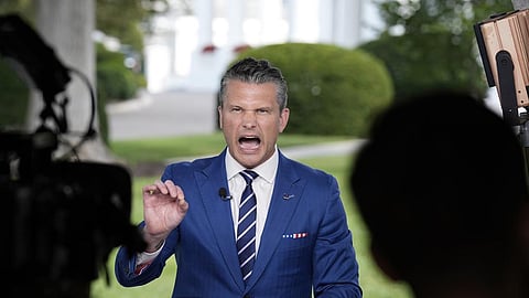 O secretário de Defesa dos EUA, Pete Hegseth, chefe do Pentágono nesta administração Trump