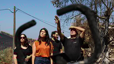 A coordenadora do Bloco de Esquerda, Mariana Mortágua, durante a visita às zonas afetadas pelos incêndios