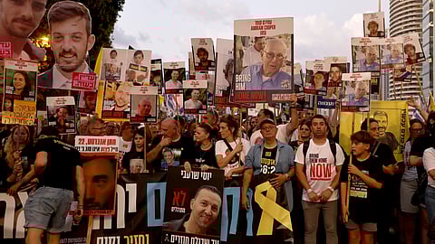 Organização estima que estiveram 350 mil pessoas na Praça dos Reféns, em Telavive.