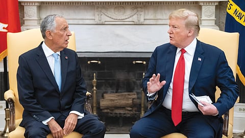 Marcelo Rebelo de Sousa foi recebido por Donald Trump em 2018.