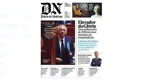 A primeira página do DN desta terça-feira