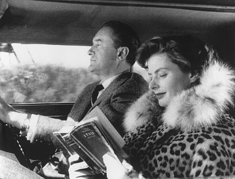 Viagem em Itália (1954): George Sanders e Ingrid Bergman.