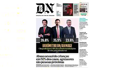 A primeira página do DN desta sexta-feira