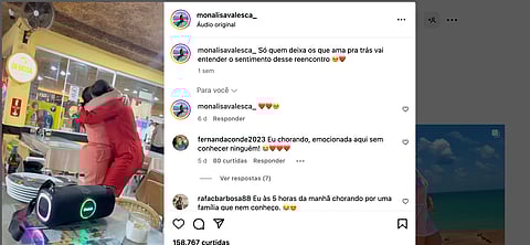 Surpresa viralizou no Instagram.