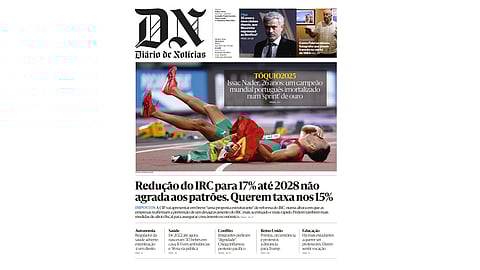 A primeira página do DN desta quinta-feira