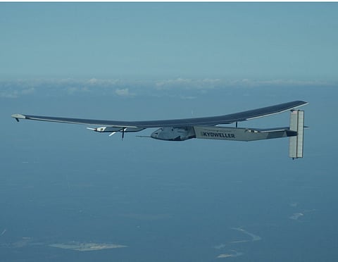 O drone Skydweller, com a envergadura de um Being 747, é baseado no famoso avião Solar Impulse 2.