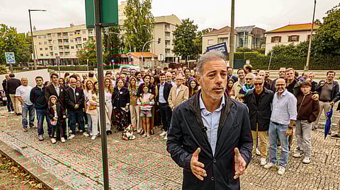 Pedro Duarte esteve numa manifestação de protesto contra o arranque das obras