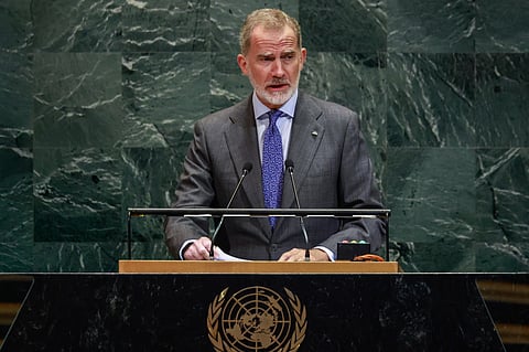 O monarca espanhol defendeu no seu discurso nas Nações Unidas a solução dos dois Estados.