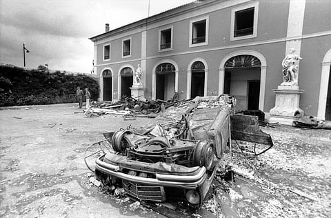 No palácio da Palhavã só as paredes ficaram intactas.