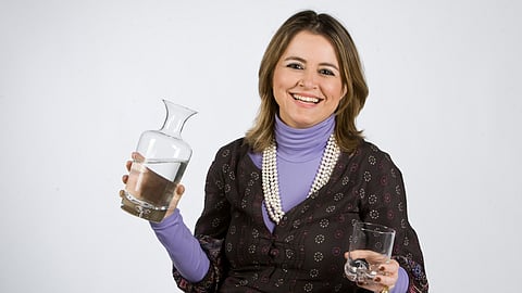 Catarina de Albuquerque fotografada nos estúdios do Diário de Notícias