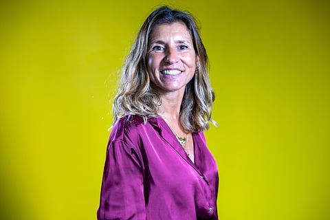 Patrícia Barão no estúdio do DN.