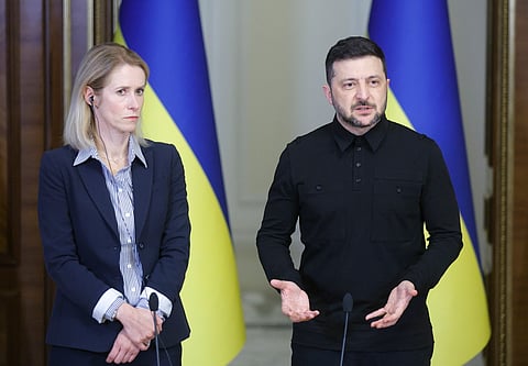 A líder da diplomacia europeia, Kaja Kallas, foi recebida em Kiev por Zelensky.