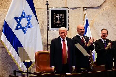 Donald Trump no Knesset.