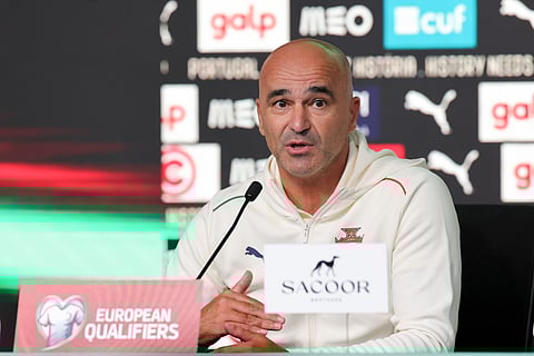 Roberto Martínez em conferência de imprensa na tarde desta segunda-feira, 13 de outubro.