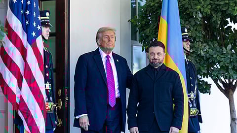 Trump com Zelensky na Casa Branca. 