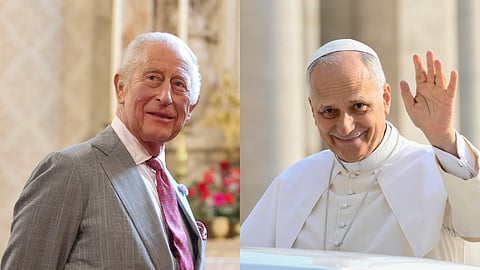 Rei Carlos III e papa Leão XIV.