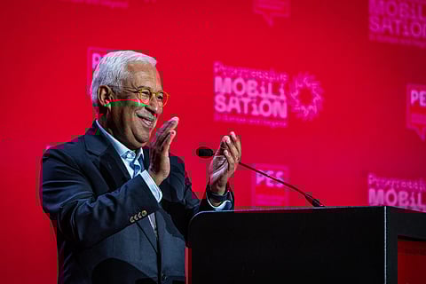 António Costa no congresso do PSE, este sábado, dia 18 de outubro.