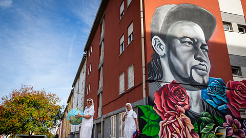Mural de homenagem a Odair Moniz no Bairro do Zambujal