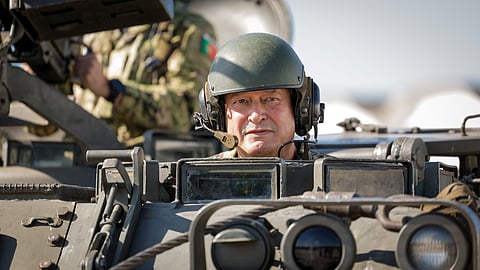 General Mendes Ferrão, Chefe de Estado-Maior do Exército, fotografado no Campo Militar de Santa Margarida, em 14 de outubro de 2015, no blindado M113 que utilizou no início da sua carreira.