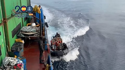 6,5 toneladas de cocaína apreendidas em navio mercante nas Canárias