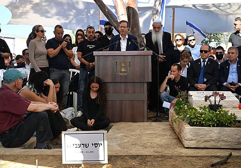 Presidente israelita pediu desculpas no funeral de Yossi Sharabi.