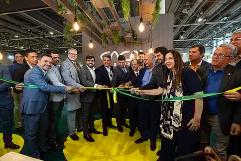 Estande do Brasil é o maior e mais destacado do salão.