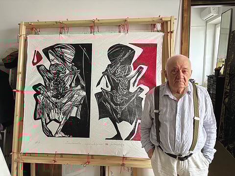 Mircia Dumitrescu no ateliê