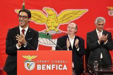 Rui Costa na noite da vitória, após a segunda volta das eleições para a presidência do Benfica.