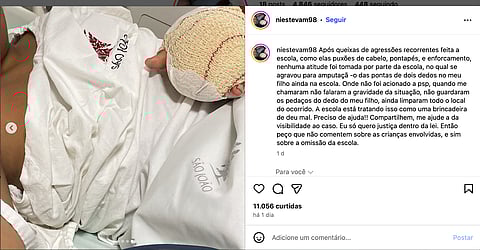 Caso foi publicado pela mãe nas redes sociais.