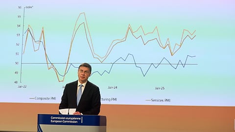 Valdis Dombrovskis, comissário europeu da Economia. Bruxelas, 17 de novembro de 2025.