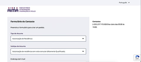 Por meio desse formulário, será possível solicitar a marcação para a troca do visto pelo título de residência.