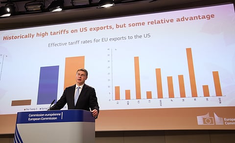 Valdis Dombrovskis, comissário europeu da Economia. Bruxelas, 17 de novembro de 2025.