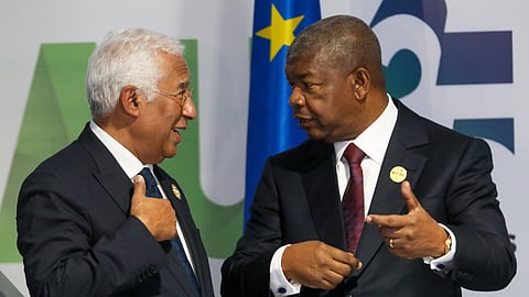 António Costa, presidente do Conselho Europeu, e o presidente angolano João Lourenço. 